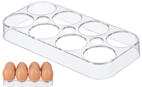 Garneck Eier Aufbewahrung Kühlschrank Eierbehälter BehäLter Stapelbar Transparente Eierbox Eierhalter Abnehmbar Fasst 8 Eierablage Premium Transparent Eieraufbewahrung Organizer Ordnung Küche