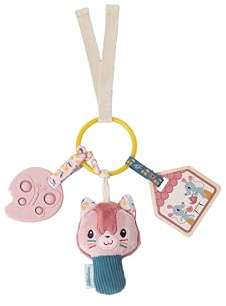 Lilliputiens - Baby Activity Rassel Jeanne le Chat - Mit Silikon-Zahnring, Spiegel und Rassel - Schlüsselbundform - 25 x 20 cm - Ab 3 Mt.