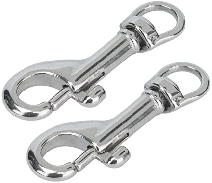 Acagala 2pcs Single -End -Schrauben Haken 316 Edelstahlschrauben Schnapphaken für Hundekragen 65 Mm