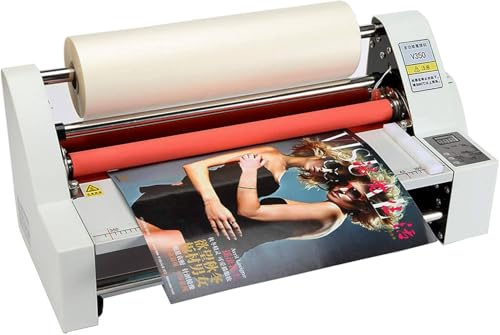480mm Hot Cold Roll Laminator for PTE Film, Digital Display Single&Dual Sided Laminating Machine with 4 Rollers for School Office Commercial Use