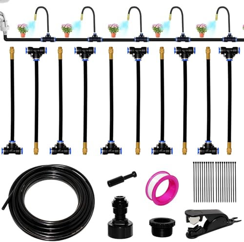 Sistema di Irrigazione Automatico da Giardino Curvo a 360°, Kit di Irrigazione a Goccia Automatico, Per Esterni Serra Terrazzo Cortile E Giardino(10m)