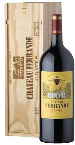 Coffret Cadeau Caisse Bois - MAGNUM Château Ferrande - AOP Graves - Vin Rouge - 1,5 L (Lot de 6)
