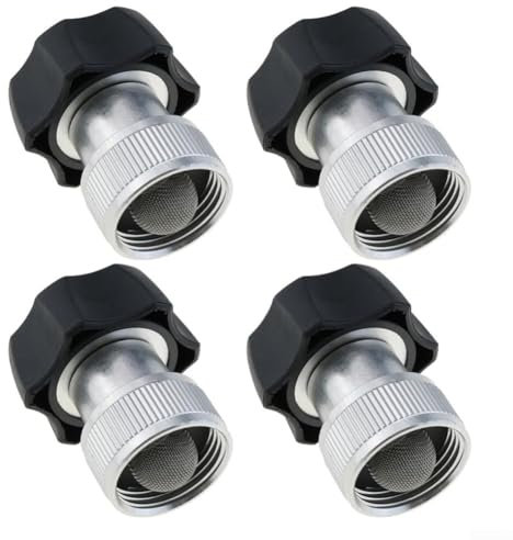 Confezione da 4 connettori per tubo da giardino in alluminio, set di connettori per idropulitrice, attacco rapido da 3/4 di pollice con filtro per impurità, per attrezzature di pulizia ad alta
