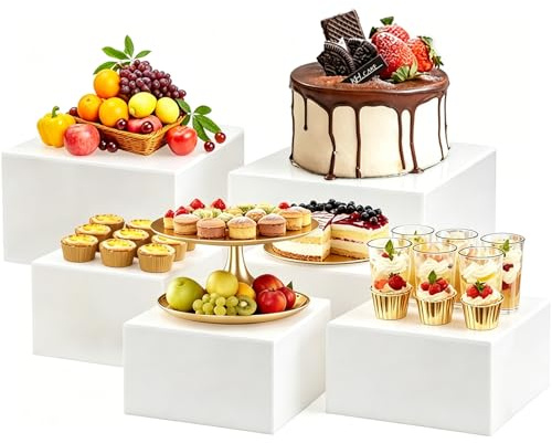 Buffétillbehör, tårtställ – 6 stycken cupcake-stativ, kakstativ, catering, tillbehör, buffé för bröllop, födelsedag, fester, cupcake