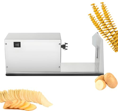 XNYXLPP Affettatrice a Spirale elettrica per Patate, coltelli Automatici Professionali, in Acciaio Inossidabile, per Tornado Fatti in casa, Uso Commerciale e Domestico