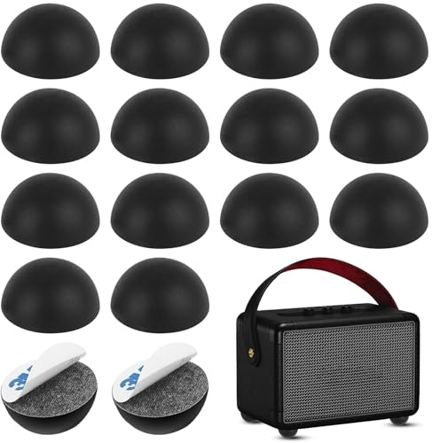 TTYSHIP® 16 Stück Subwoofer Füße, 30mm x 15mm Selbstklebend Silikon Füße Lautsprecher für Haushaltsgeräte, Möbel, Lautsprecher (Schwarz)