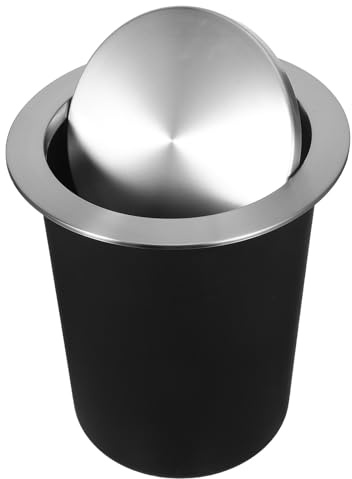 jojofuny Pattumiera da Incasso per Cucina in Acciaio con Coperchio Ribaltabile Sigillato, Portarifiuti da Tavolo Integrato per Piano di Lavoro, Contenimento Odori per Spazi Puliti