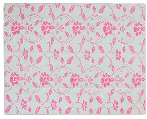 casa pura® Gartentischdecke Monika | weiß mit Trend Blumenmuster in pink | Weichschaum Tischdecke für Garten und Balkon | rechteckig 130 cm x 160 cm