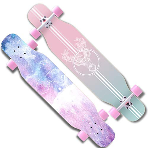 TXTC Retro Cruiser Maple Deck Skateboard 43 X 9 Komplett Deck Mit LED-Licht Up Räder for Anfänger Starter for Kinder Jungen Mädchen Teenager, Longboard Skateboards (Color : D)