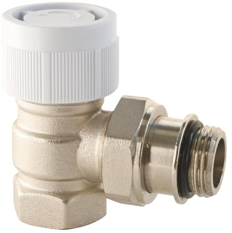 SOMATHERM FOR YOU, Corps thermostatique équerre 1/2 (15x21) en laiton nickelé, compatible avec têtes M30x1,5, étanchéité parfaite, idéal pour radiateurs avec raccordement 15/21
