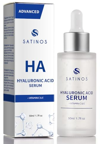 Hyaluron Serum Hochdosiert mit Vitamin C für Microneedling | Hyaluronsäure + Vitamin C & E | Hyaluronic Acid Serum Gesicht | Anti Aging & Anti Falten | Feuchtigkeitsserum | 50 ml