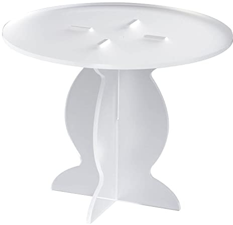 Dekora - Mini Supporto per Torte | Base per Torta di Colore Bianco in Plexiglass - 210 x 163 mm