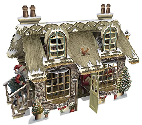 Paper D'Art Tarjeta de Navidad emergente 3D (3D, cabaña de Navidad) X3D031, 155 mm x 155 m