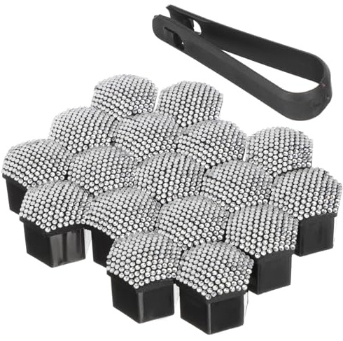 VICASKY Diamond Lug Nut Covers 20pcs Hub Removal Tool Bling Car Wheel Caps Screw Corrosion Protection Simple Installation Car Accessories