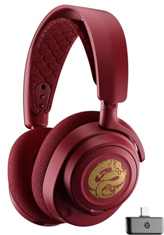 SteelSeries Arctis Nova 7 Wireless - Multi-Plattform - Gaming-Kopfhörer - Dragon Edition - 2 Sets Lautsprecherabdeckungen - Dual Wireless 2,4 GHz/Bluetooth - 38 Std.-Akku - PC, PS, Mobile, Switch