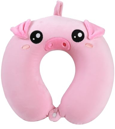 I-TOTAL® - Cuscino da viaggio forma/Cuscino da viaggio per collo Morbido per supporto cervicale/Cuscini Cuscino da viaggio divertente (PIGGY)
