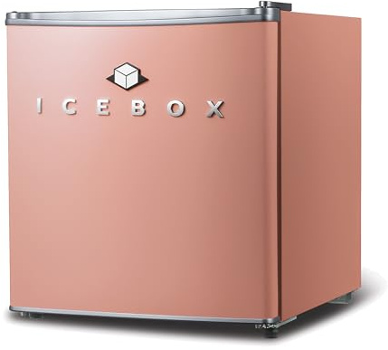 ICEBOX 1.7 Cu. Ft. Compact Refrigerator, ENERGY STAR Certified Small Refrigerator, Single Door Mini Fridge with Freezer, R600a Refrigerant,IBCR17BLS, Blush Red