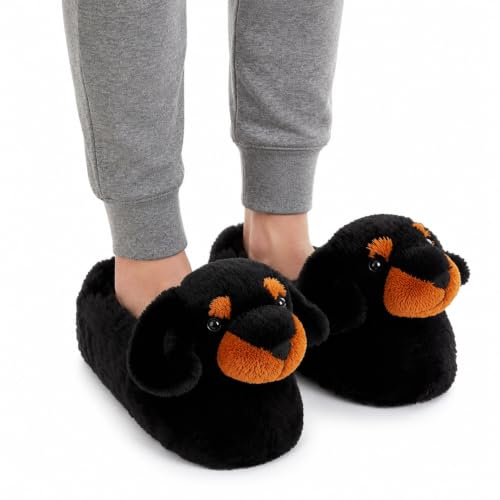 A2Z Ladies Slipper 3D Animal Dachshund Novelty Warm Winter Soft Comfy - SLPR LDS AZ32048 Dachshund 7/8 UK