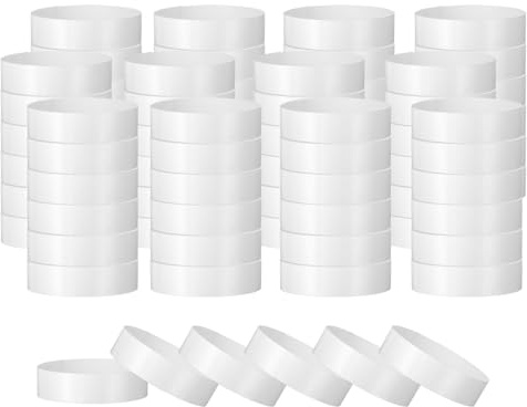 PATIKIL Paper Wristbands for Events, 500 Pack Neon Party Wrist Bands, Colored Waterproof Concert Identification Wristbands Hand Bands for Bar Entrance Admission White