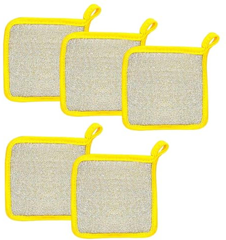 Paños de cocina multiusos | 5 paños de doble capa, paños de limpieza, reutilizables y resistentes a los arañazos