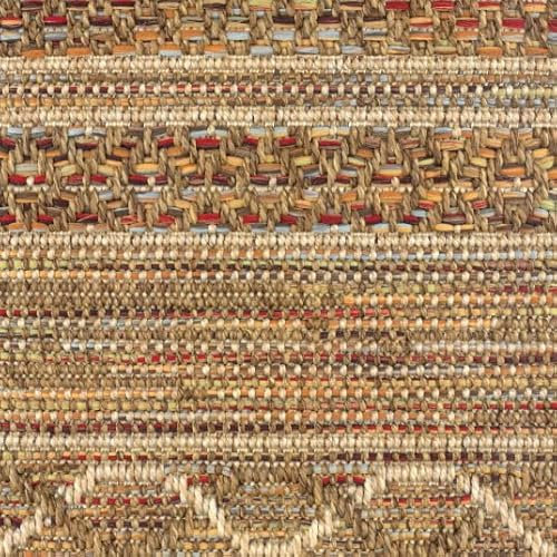 Decoweb Moquette Tissé Plat - Aztlan - Nature Multicolor - Rouleau de 4m x 1m