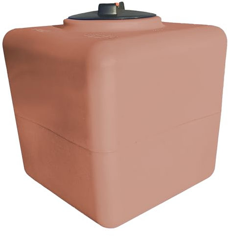 ESTO Serbatoio Acqua Potabile FINTO TERRACOTTA 100L - 200L - 300L - 500 L Polietilene, Cisterna Esterno Effetto Antico, Pompa e Press Control Pressostato (Solo Serbatoio, 100 Litri)