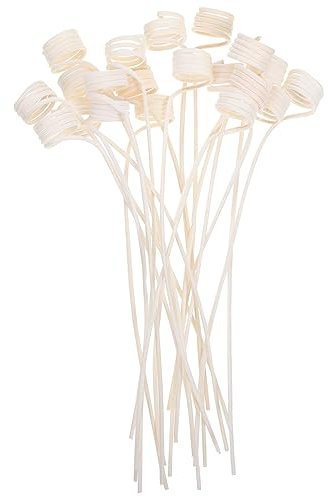 BESTYASH Varillas Difusoras De Ratán Curvadas 20 Piezas, Palitos Aromáticos Reemplazables para Aceites Esenciales, Difusor De Ambiente Sin Fuego para Hogar, Salón, Oficina y Dormitorio