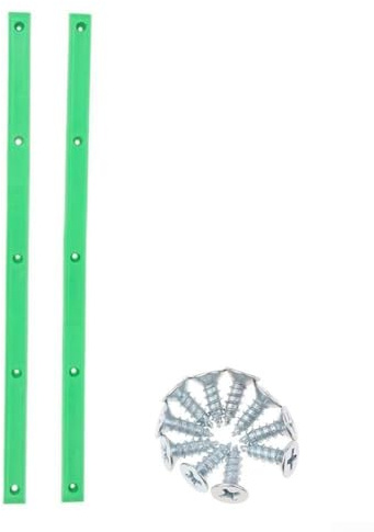 2Pcs Skateboard Accessories, Skateboard Rails Protector with Mount Screws Ribs Bones Board Rails(green)