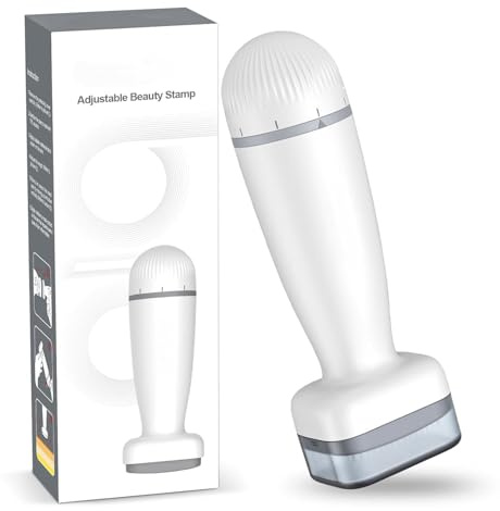 Ebeizi Derma Stamp regolabile per la crescita della barba dei capelli del cuoio capelluto, 120 aghi veri da 0,25 mm a 2 mm, penna professionale per microneedling, alternativa al rullo derma per uso