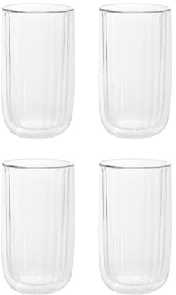 HOMLA CEMBRA GROOVE 4er Set doppelwandige Gläser 0,35 l - ohne HenkeL