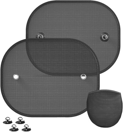 2 Stück Sonnenschutz Auto Baby, 44 x 36 cm Sonnenblende Auto mit UV Schutz, Universelle Sonnenblende für Seitenfenster, Autofenster Sonnenschutz Kinder mit Saugnäpfen