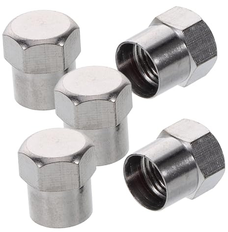 DINHEAROM Set 5 Tappi Valvola Pneumatico Facile Installazione Auto in Acciaio Inossidabile Adattatore per Manutenzione e Riparazione Veicoli