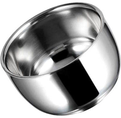 DECOMELODY Bol à Mousse pour Rasage Inox Épais Bol à Savon pour Hommes pour Barbe Facile à Nettoyer Usage Familial et Professionnel