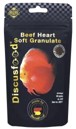 Premium Fischfutter Aquarium 125ml [FÜR WACHSTUM & FARBENPRACHT] - Beef Heart - sehr gut verträgliches Softgranulat - Aquarienfischfutter, Diskus Futter, (für Fast alle Zierfische geeignet)