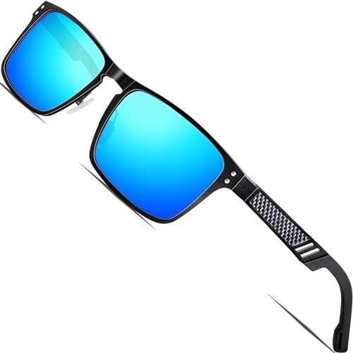 ATTCL Polarisierte Fahren Sonnenbrille Herren Al-Mg Metall Rahme Ultra Leicht 6500 Blue UV400 CAT 3 CE