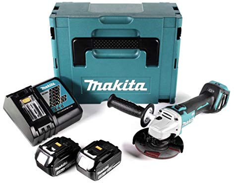 Makita DGA 511 RMJ Akku Winkelschleifer 18V 125mm Brushless + 2x Akku 4,0Ah + Ladegerät + Makpac