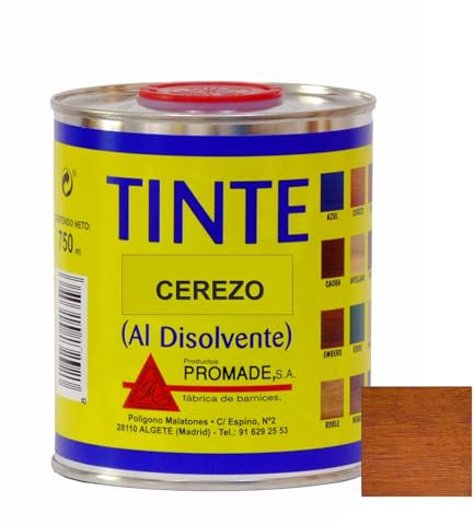 Promade - Tinte al disolvente para teñir la madera. Tonos de madera y colores vivos y modernos (375 ml, Cerezo)