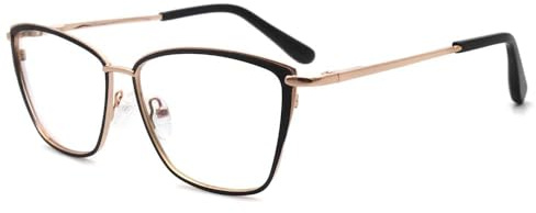 FERAVIA Vintage Rechteckig Brillenrahmen Nerdbrille Ohne Sehstärke Brille Retro Klare Linse Gläser für Damen