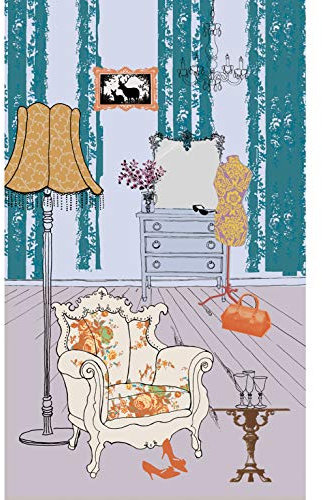 PLAGE Papier peint intissé bleu baroque 250x150cm pour salon, mélange de couleurs, déco murale originale, illustration unique.