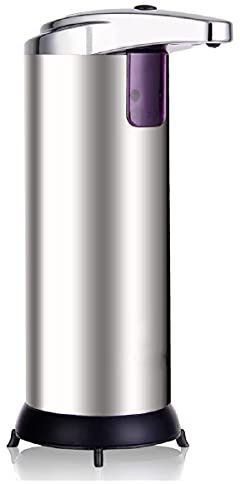 TopHomer Edelstahl Seifenspender Automatisch, Berührungsloser Elektrischer Automatischer Seifenspender Desinfektionsspender mit Infrarot-Bewegungssensor für Bad Küche(Enthält Keine Batterie)