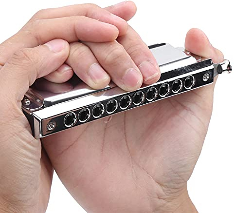 10-Loch-Mundharmonika, Spielmundharmonika Chromatische Mundharmonika Hohe Härte Weich Dick für Elektro für Profis