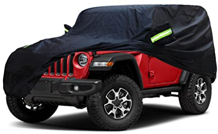 SjYsXm Custom Car Cover Compatible with Jeep Wrangler 2-Door Convertible SUV JL JK TJ YJ 1987-2026, Waterproof All Weather Cover Outdoor Indoor, Heavy Duty Rain Snow Sun UV Covers for Wrangler 2-Door
