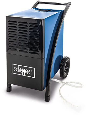 Scheppach Luftentfeuchter DH6100x Bautrockner elektrisch Baustellentrockner | 60L / Tag | Raumgrößen 60-80 m² | 1050W & LCD Display | Auto-Stopp bei vollem Behälter | Raumentfeuchter