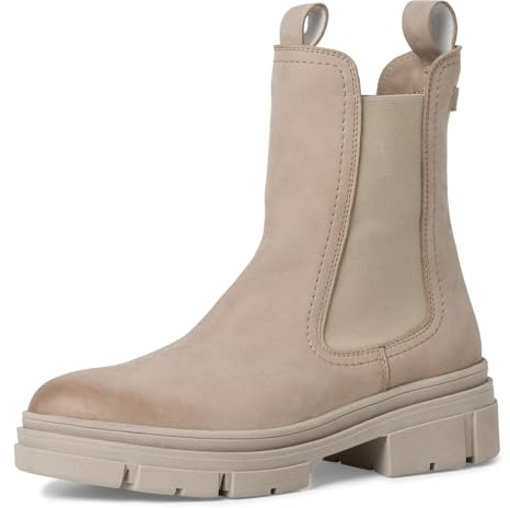 Tamaris Damen Chelsea Boots, Frauen Stiefeletten,TOUCHit-Fußbett,uebergangsstiefel,Schlupfstiefel,hoch,Boots,Stiefel,Taupe NUBUC,39 EU