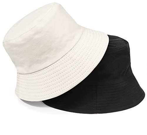 TAGVO 100% Baumwolle Fischerhut Damen Anglerhut Reversibel Bucket UV Hat Faltbar Sonnenhut Sommerhut Eimerhut