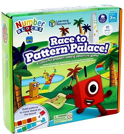 Learning Resources Numberblocks Race to Pattern Palace Board Game, Ages 3+, Colour & Pattern Recognition Game, Maths Skills Adventure for Kids, 2–4 Players