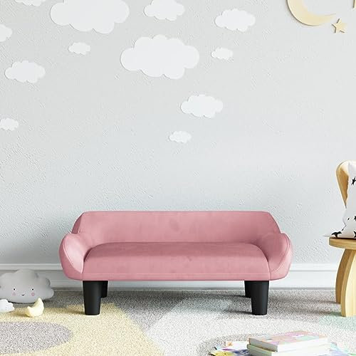 Homgoday Barnsoffa, barnsoffa, msinisoffa, barnfåtölj, barnsoffa, fåtölj, sittmöbler, barn, soffa för barnrum, barnmöbler, rosa 70 x 40 x 24 cm sammet
