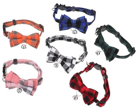 Housoutil 6stücke Katzenhalsband Teiliges Mit Sicherheitsverschluss Glöckchen Und Schleife Verstellbar Für Katzen Und Kätzchen Für Alltag Partys Und Besondere Anlässe