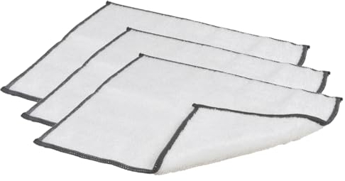 Sanixa UMEN152_x3 Lot de 3 chiffons de nettoyage en fibre de bambou blanc et noir 29 cm Chiffon de nettoyage lavable multi-usages Chiffon en bambou pour cuisine, salle de bain et maison