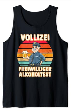 Freiwilliger Alkoholtest - Betrunkener Vollizei Beamter Bier Tank Top